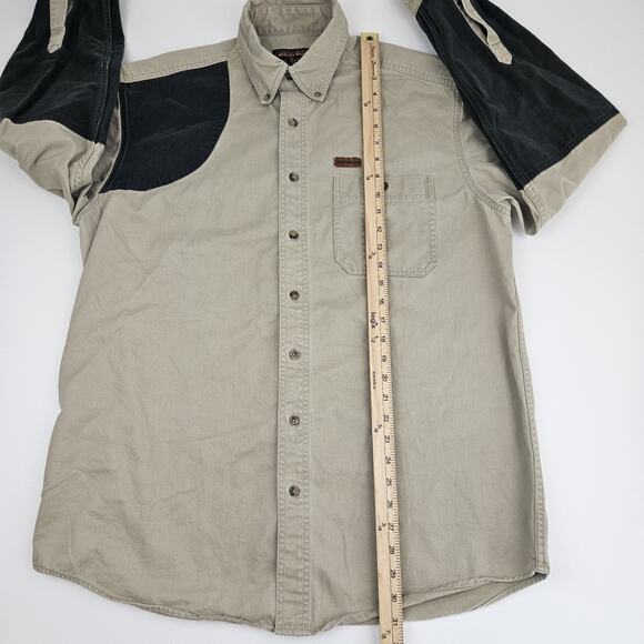 Woolrich Shooting Shirt Men's L-Tall Khaki/Green Button-Up Hunting Long-Sleeve - Picture 6 of 8